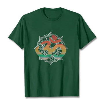 Soft Cotton Crew-Neck Om Mandala Meditation T-Shirt