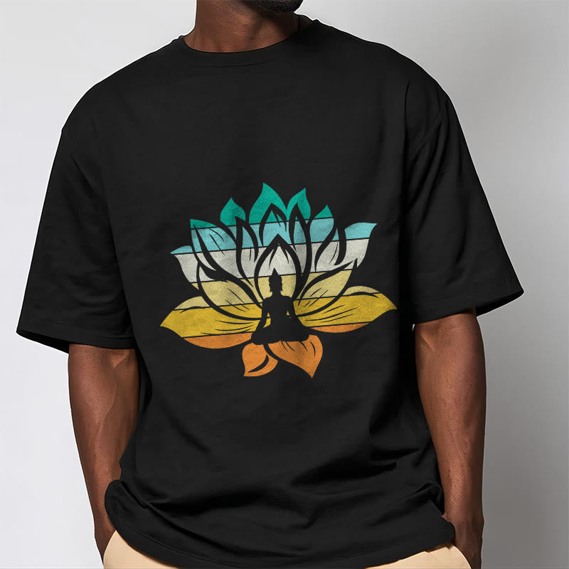 Soft Cotton Unisex Lotus Graphic Meditation Tee