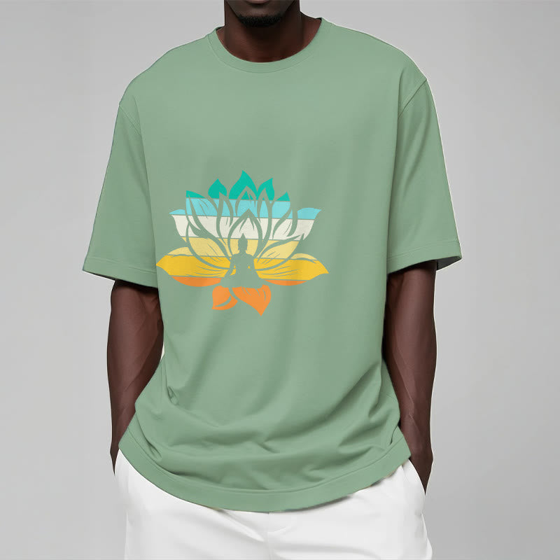Soft Cotton Unisex Lotus Graphic Meditation Tee