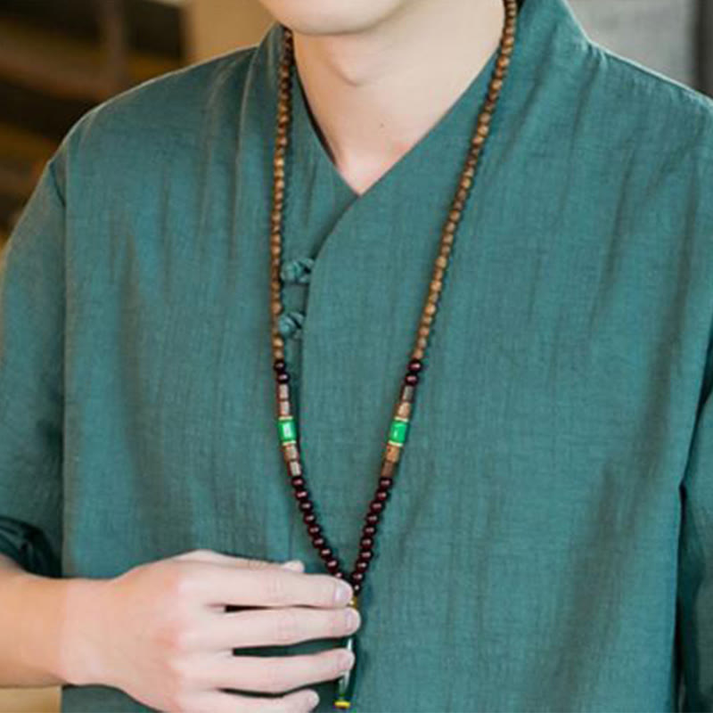 Tactile Cotton Blend Three-Quarter Sleeve Mindful Meditation Shirt