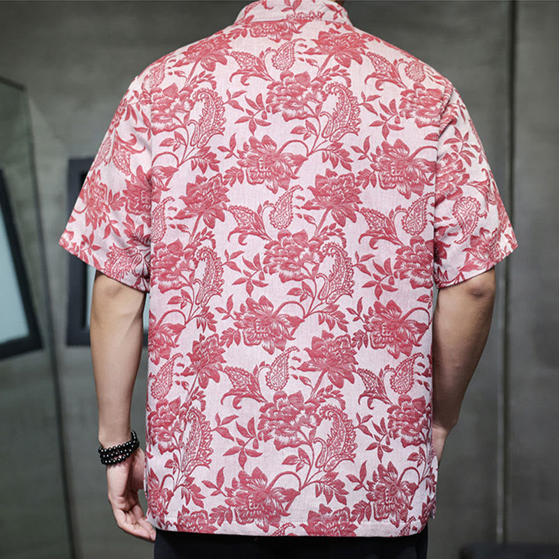 Breathable Cotton Jacquard Stand Collar Mindful Shirt