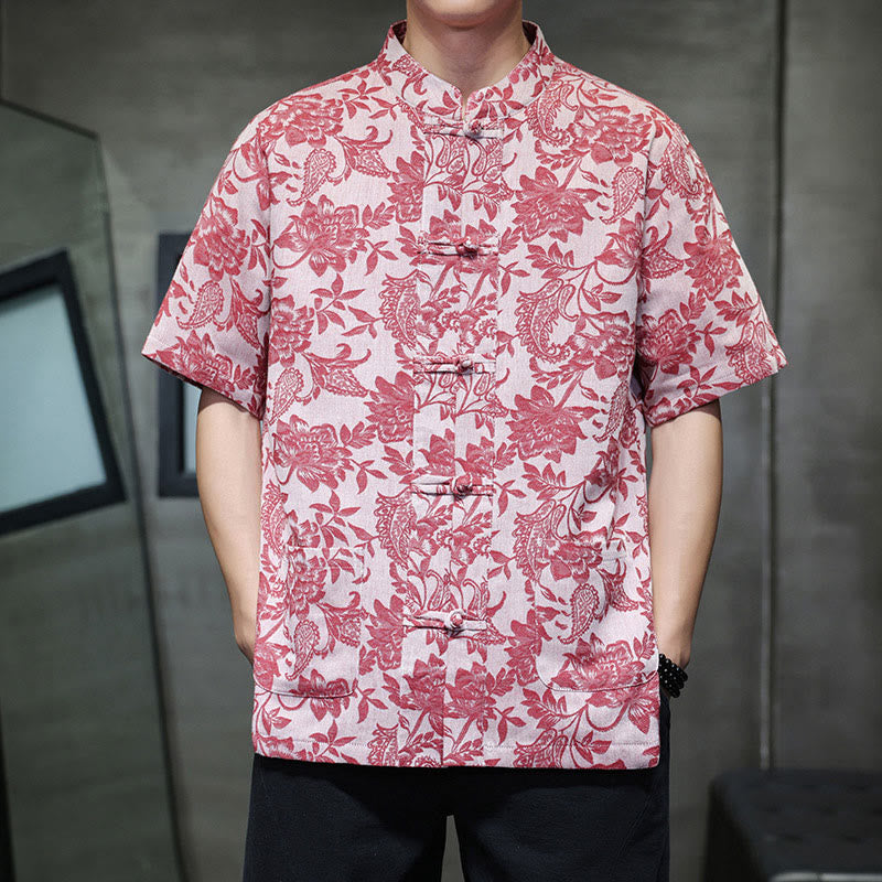 Breathable Cotton Jacquard Stand Collar Mindful Shirt