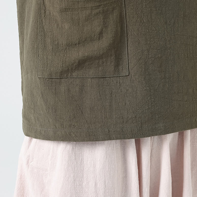 Tactile Cotton Blend Stand Collar Mindful Meditation Shirt
