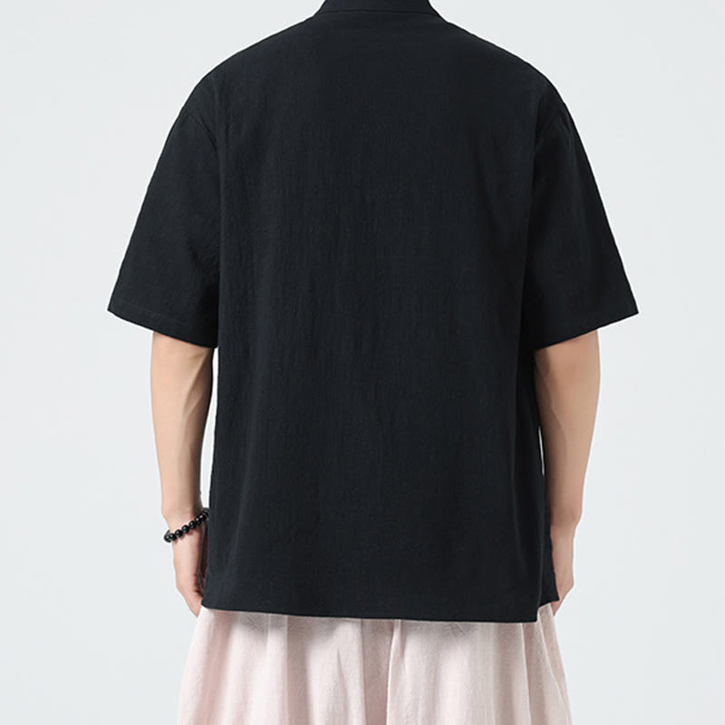 Lightweight Cotton Stand Collar Meditation Shirt Cardigan