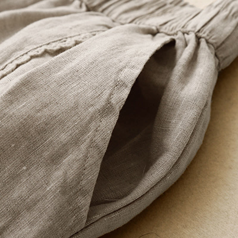 Breathable Cotton Linen High-Waist Tapered Meditation Pants