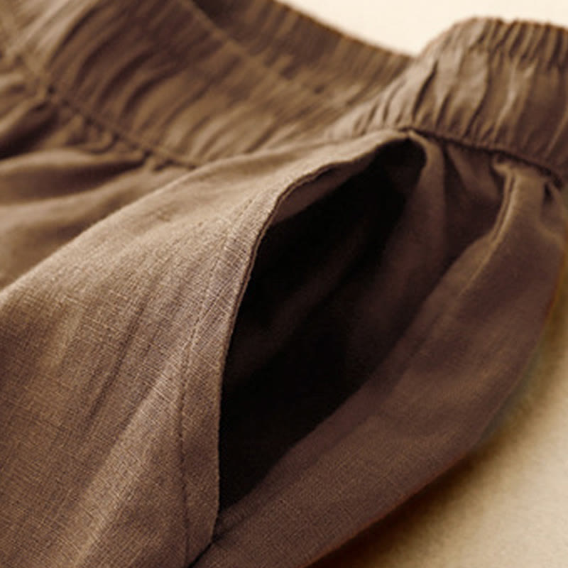 Breathable Cotton Linen High-Waist Tapered Meditation Pants