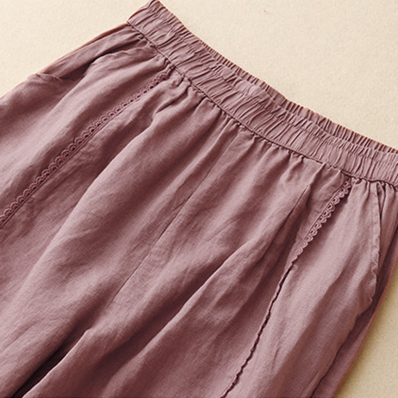 Breathable Cotton Linen High-Waist Tapered Meditation Pants