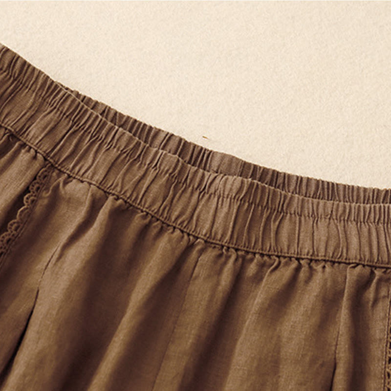 Breathable Cotton Linen High-Waist Tapered Meditation Pants
