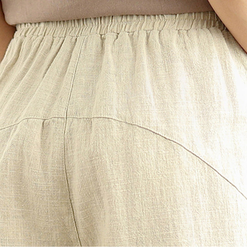 Tactile Cotton Linen Tapered Meditation Harem Pants