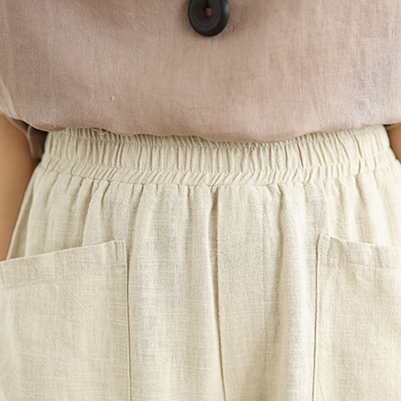Tactile Cotton Linen Tapered Meditation Harem Pants