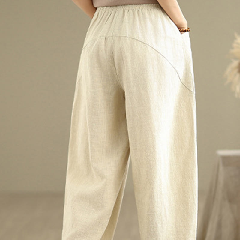 Tactile Cotton Linen Tapered Meditation Harem Pants
