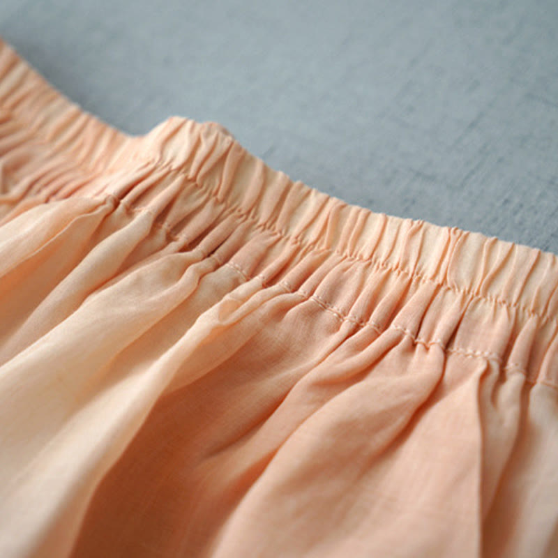 Ramie Cropped Slit Wide-Leg Meditation Pants