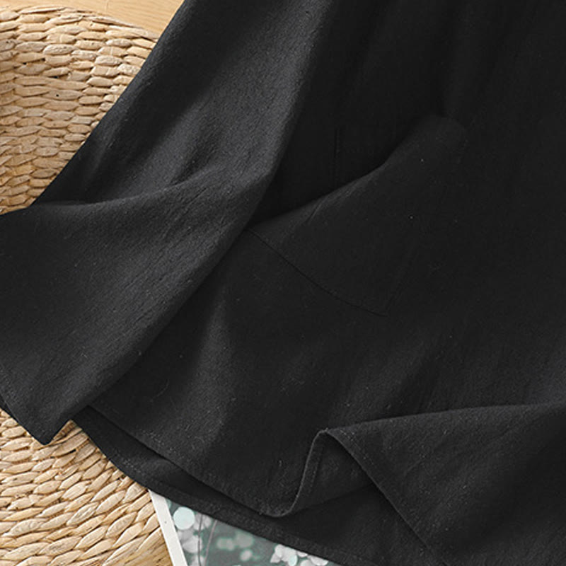 Tactile Cotton Linen Stand Collar Mindful Shirt