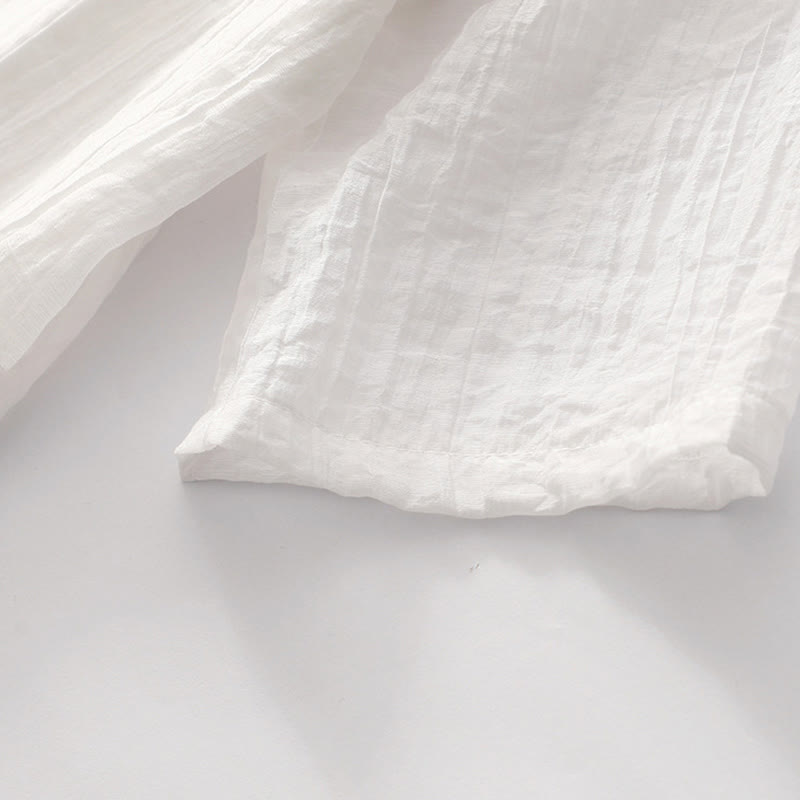 Embroidered Cotton Linen Double-Layer Meditative Midi Dress