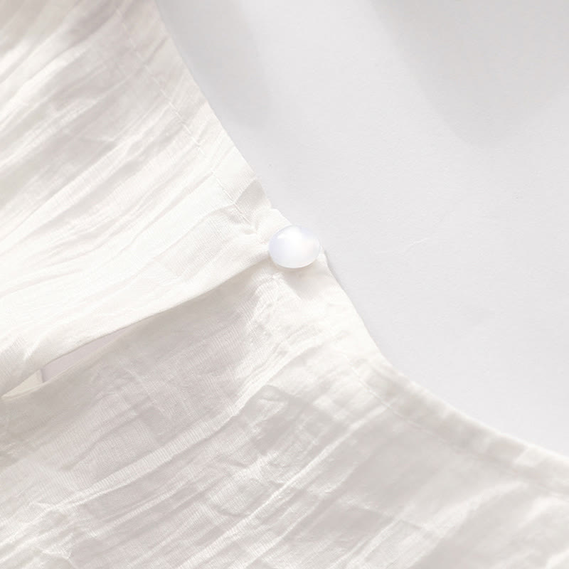 Embroidered Cotton Linen Double-Layer Meditative Midi Dress