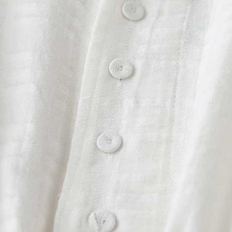Grounded Cotton Linen Stand Collar Meditation Midi Dress