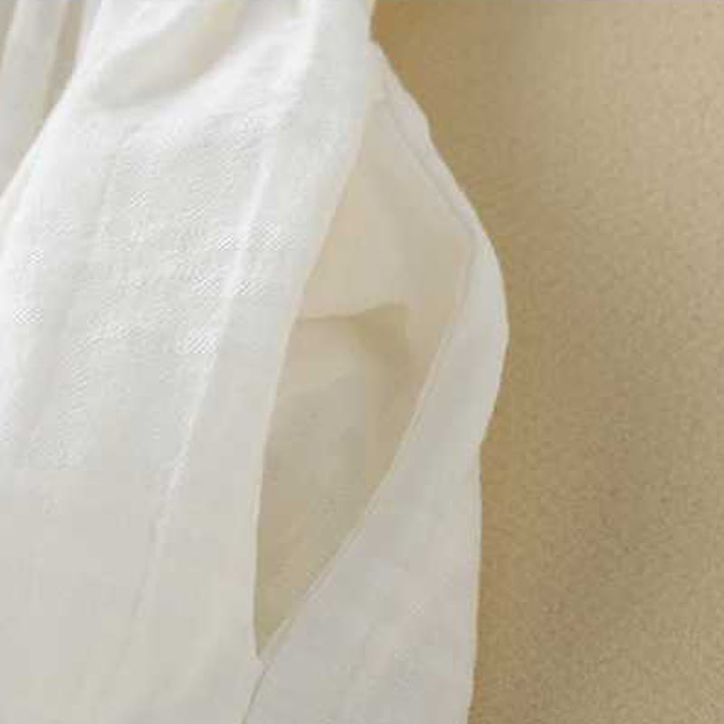 Grounded Cotton Linen Stand Collar Meditation Midi Dress