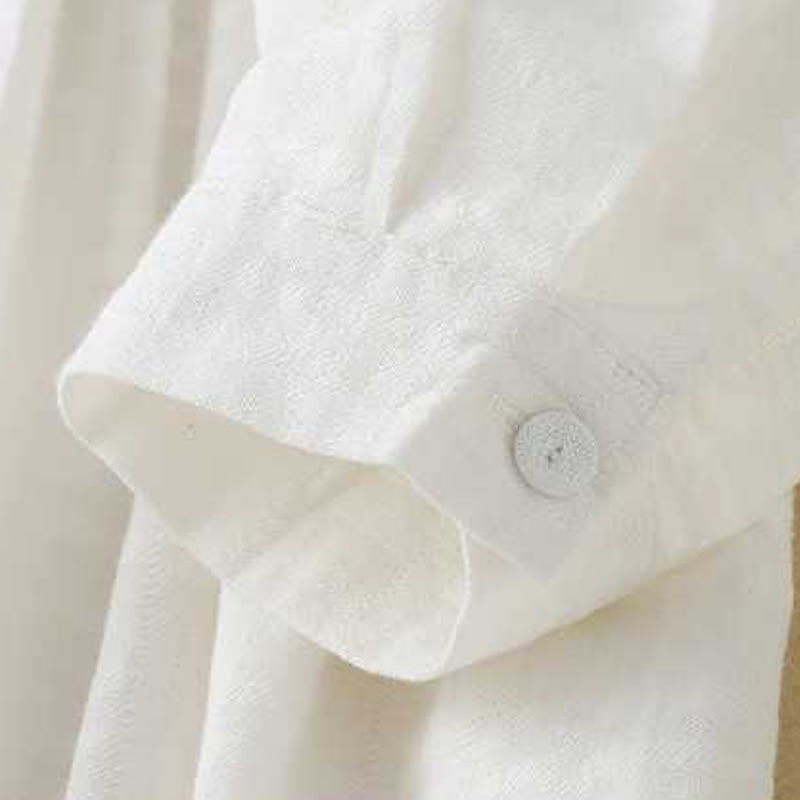 Grounded Cotton Linen Stand Collar Meditation Midi Dress