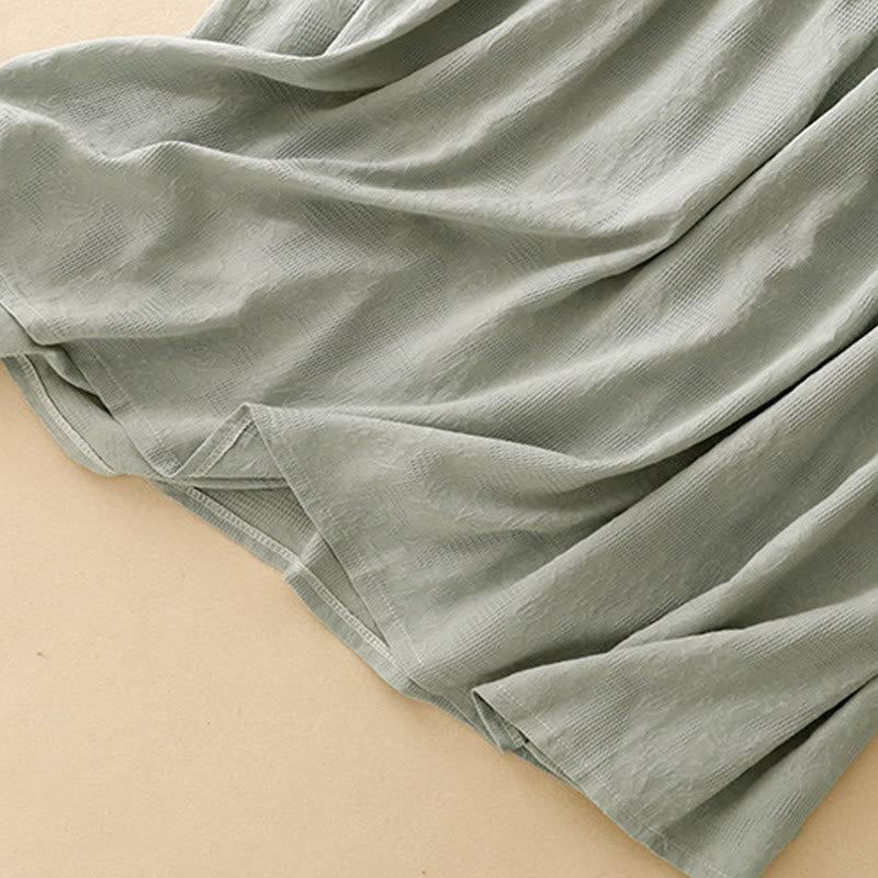 Tactile Cotton Blend Minimalist Grounding Midi Dress
