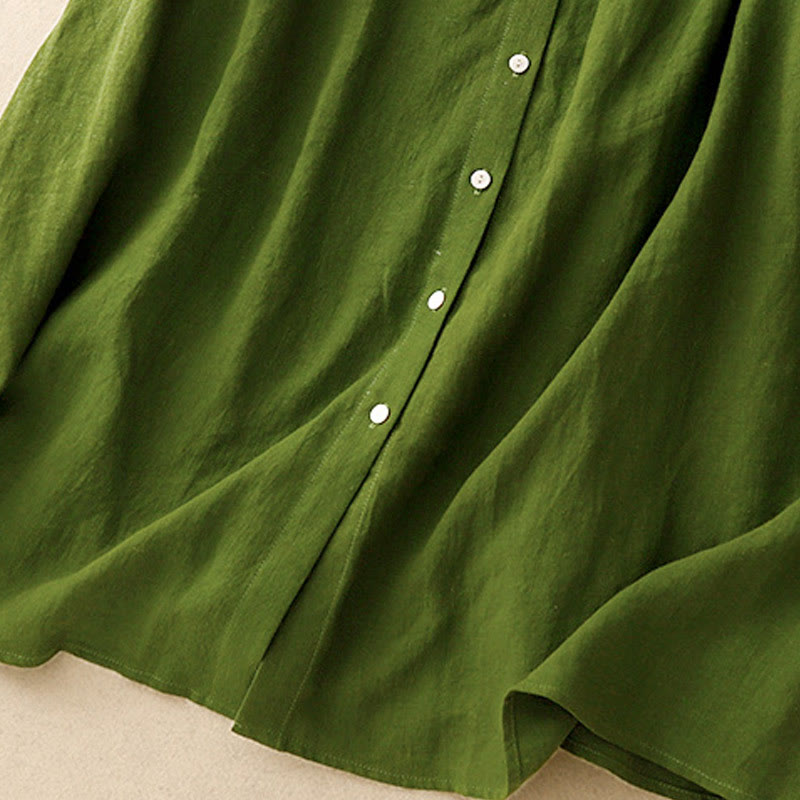 Breathable Cotton Sleeveless Lapel Mindful Midi Dress Cardigan
