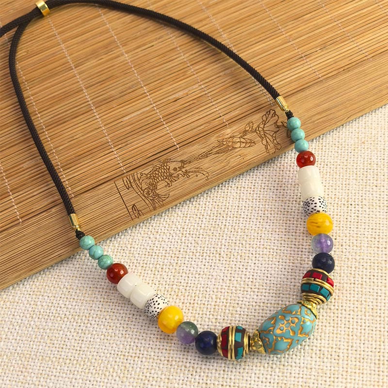 Tibetan Handmade Turquoise Beads Balance Necklace Pendant