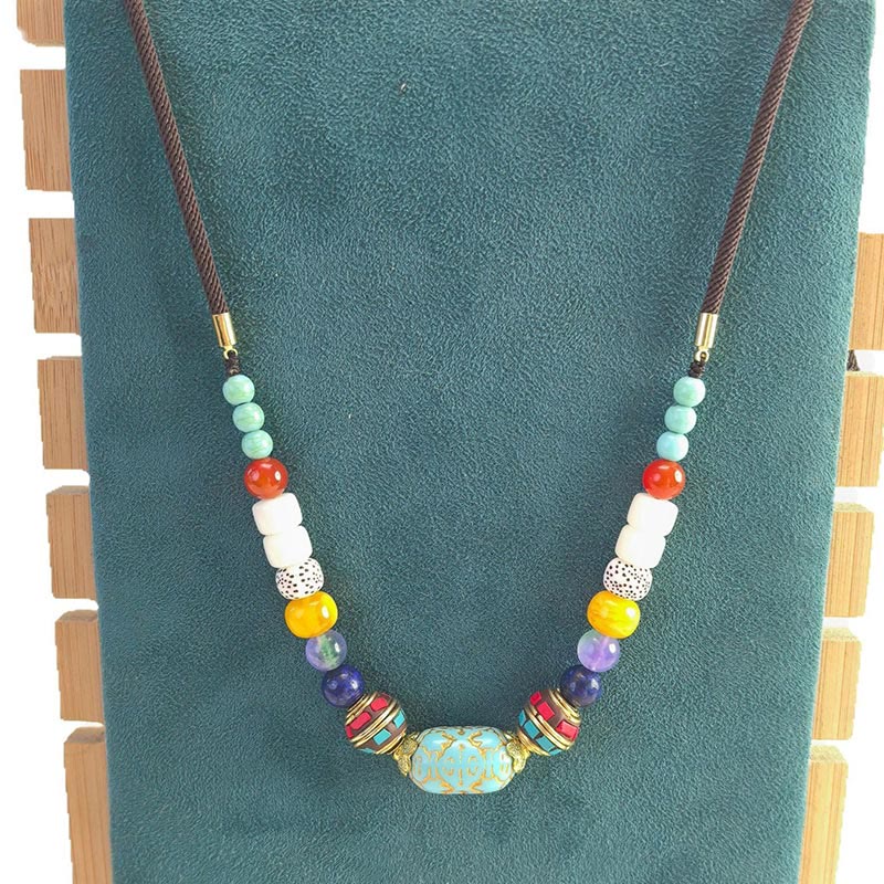Tibetan Handmade Turquoise Beads Balance Necklace Pendant
