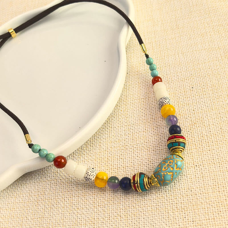 Tibetan Handmade Turquoise Beads Balance Necklace Pendant