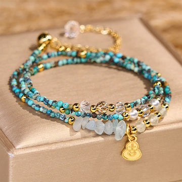 Turquoise Beaded Strength Triple Wrap Bracelet