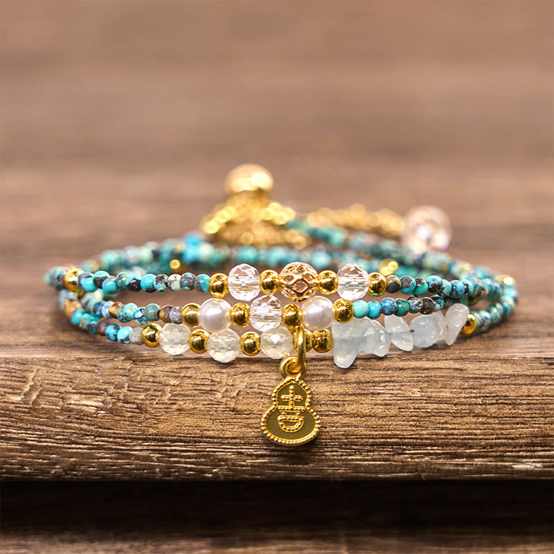 Turquoise Beaded Strength Triple Wrap Bracelet