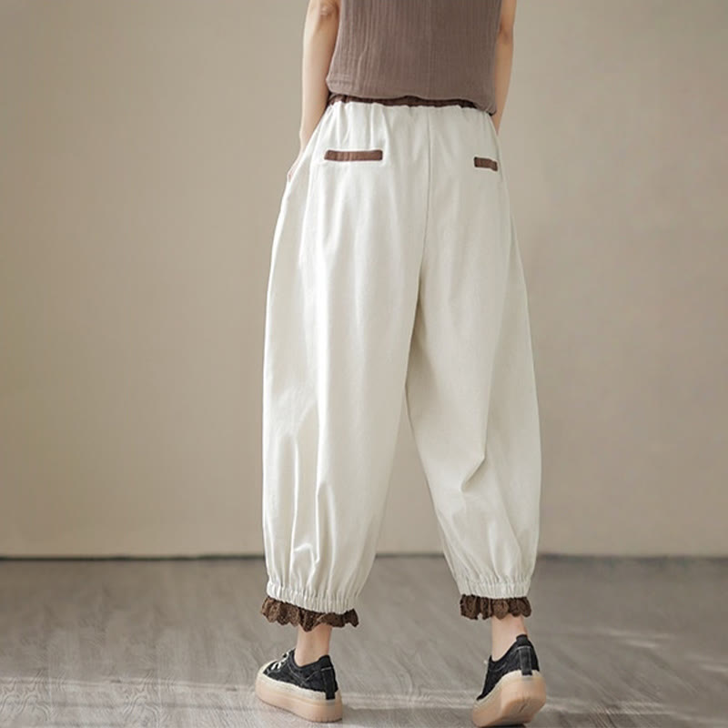 Tactile Cotton Linen Tapered Grounding Harem Pants