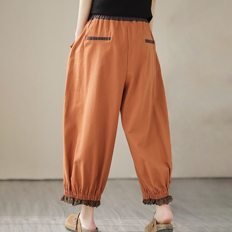 Tactile Cotton Linen Tapered Grounding Harem Pants