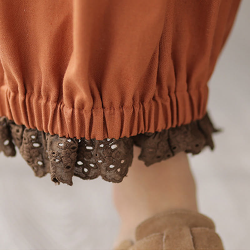 Tactile Cotton Linen Tapered Grounding Harem Pants