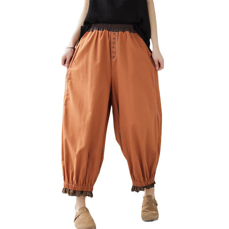 Tactile Cotton Linen Tapered Grounding Harem Pants