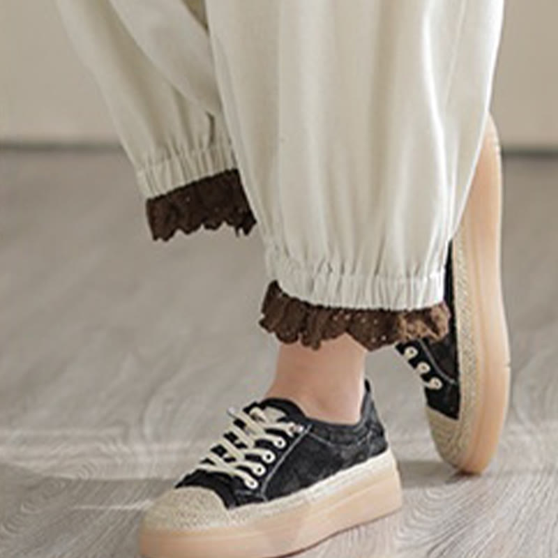 Tactile Cotton Linen Tapered Grounding Harem Pants