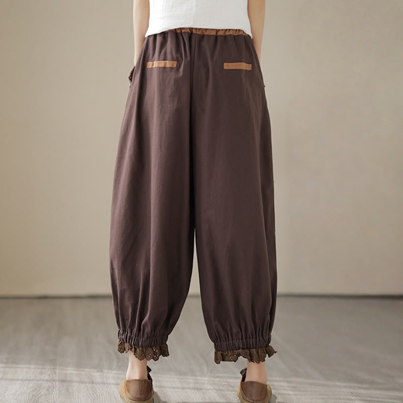 Tactile Cotton Linen Tapered Grounding Harem Pants