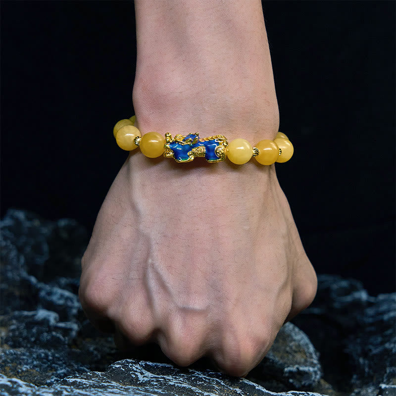 Natural Topaz Color Change PiXiu Wealth Bracelet