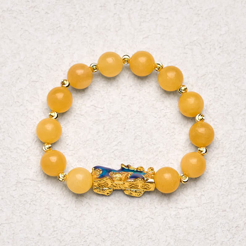 Natural Topaz Color Change PiXiu Wealth Bracelet