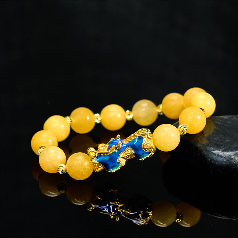 Natural Topaz Color Change PiXiu Wealth Bracelet