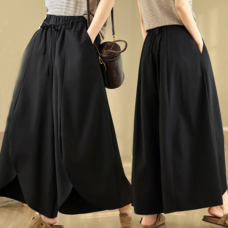 Breathable Split Wide-Leg Grounding Pants with Pockets
