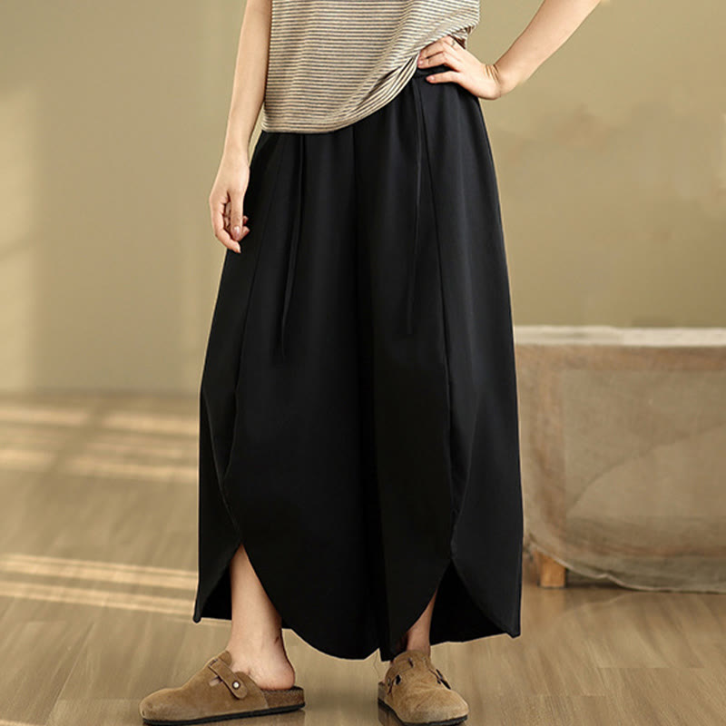Breathable Split Wide-Leg Grounding Pants with Pockets