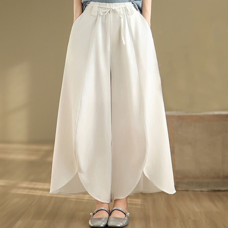 Breathable Split Wide-Leg Grounding Pants with Pockets