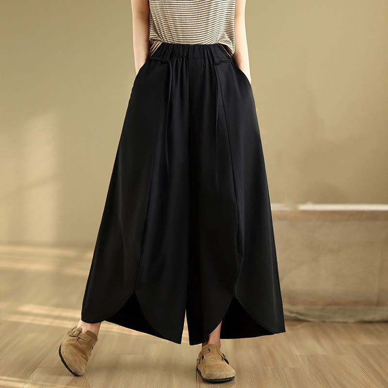 Breathable Split Wide-Leg Grounding Pants with Pockets
