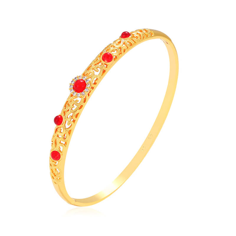 Vine Design Alloy Zircon Luck Bracelet Bangle