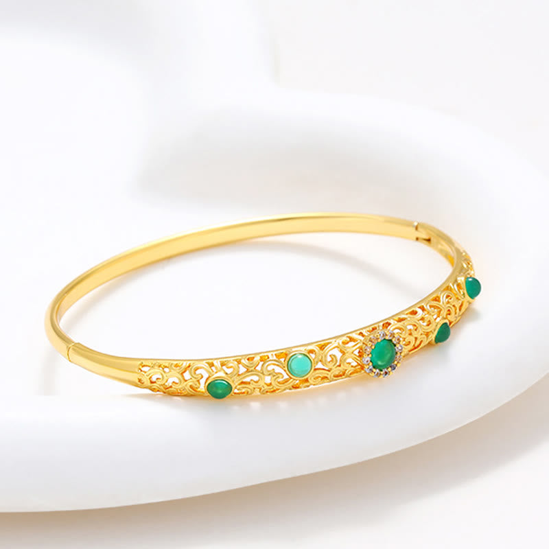 Vine Design Alloy Zircon Luck Bracelet Bangle