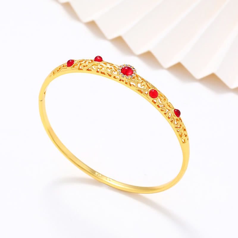 Vine Design Alloy Zircon Luck Bracelet Bangle