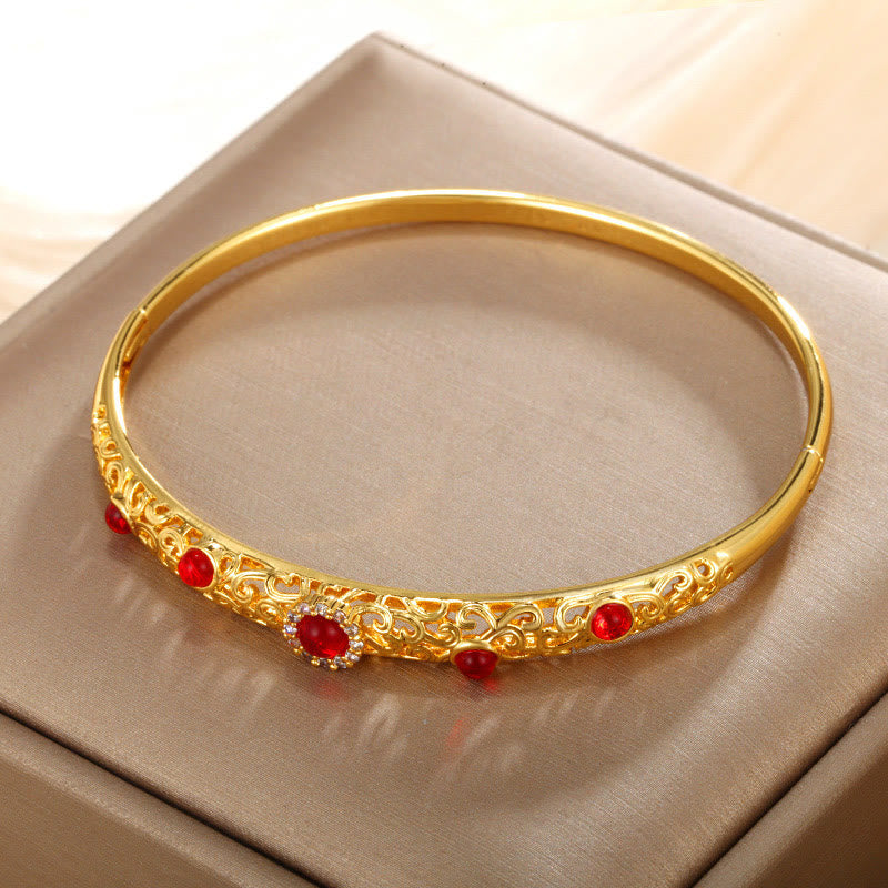 Vine Design Alloy Zircon Luck Bracelet Bangle