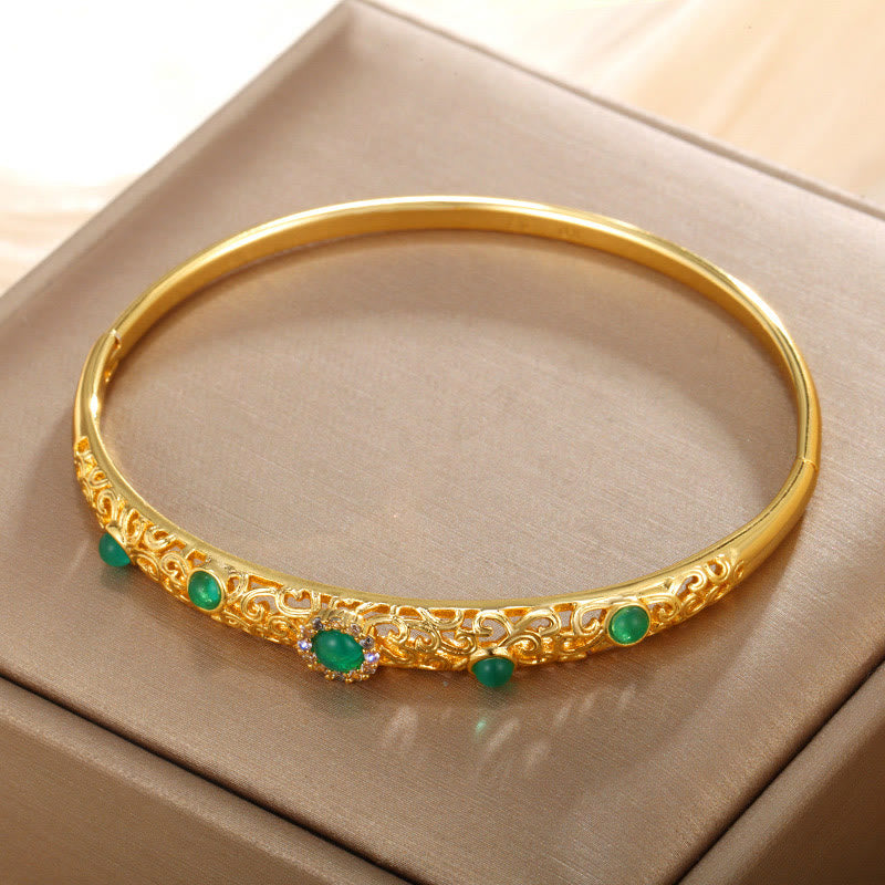 Vine Design Alloy Zircon Luck Bracelet Bangle