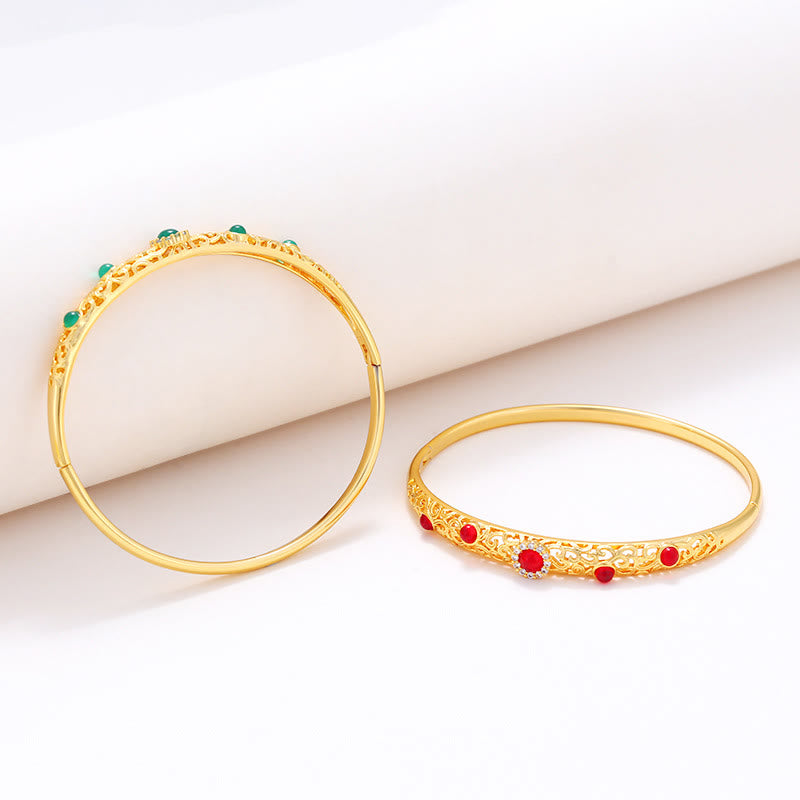 Vine Design Alloy Zircon Luck Bracelet Bangle