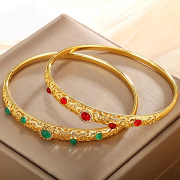 Vine Design Alloy Zircon Luck Bracelet Bangle