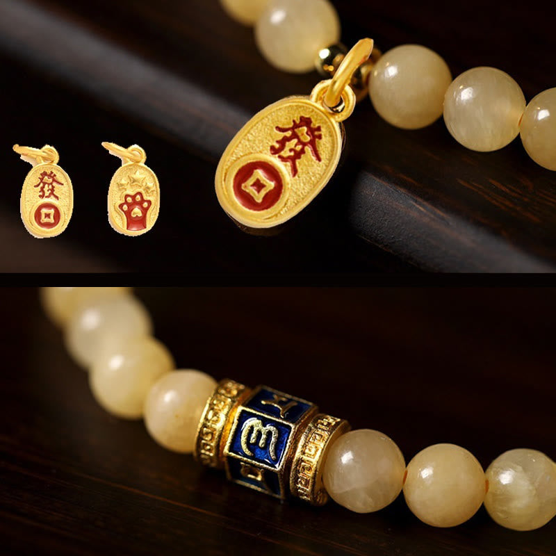 Topaz Beads Om Mani Padme Hum Fortune Bracelet